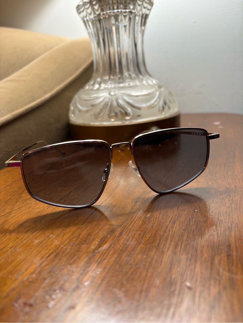 Fendi Men’s Gunmetal Geometric Sunglasses